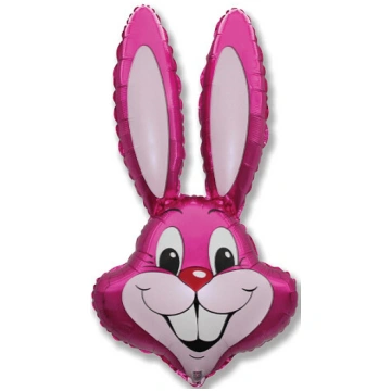 Folijas balons "Zaķa galva", 61 cm, rozā krāsa