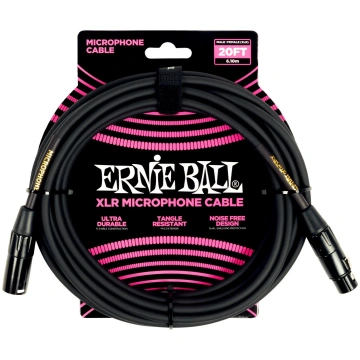 6388 20ft Male Female XLR Microphone Cable Black