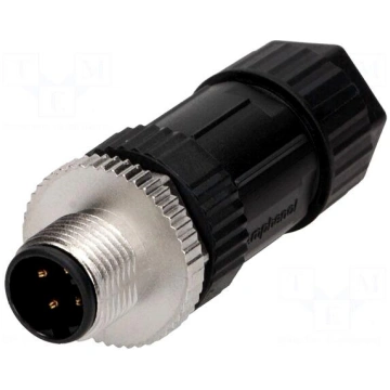 Plug | M12 | PIN: 4 | male | D code-Ethernet | for