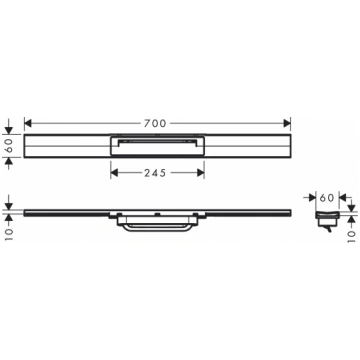 Hansgrohe dušas kanāls RainDrain Flex, 700 mm, gri