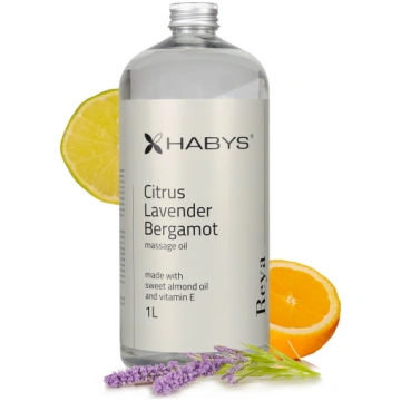 Citrusaugļu un lavandas masāžas eļļa, 1000 ml Haby
