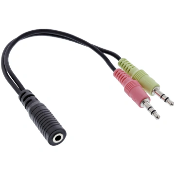 Kabelis Inline Jack 3.5mm - Jack 3.5mm X2 0.15m Me