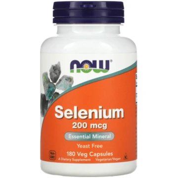 Selenium 200mcg Selēna 180 kapsulas NOW Foods 7337