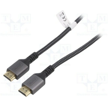 Cable; HDMI plug,both sides; textile; HDMI 2.1; 3m
