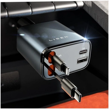 LISEN 69W izvelkamais cigarešu aizdedzinātāja USB