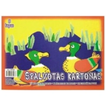 Krāsains kartons SMILTAINIS A4/8krāsas, vienpusējs