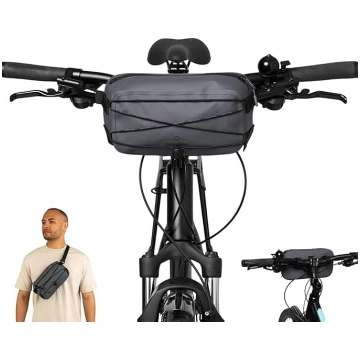 Johnny Urban Arlo Handlebar Bag Waterproof Grey - 