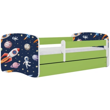 Bērnu gulta Kocot Kids Cosmos, balta krās./zaļa kr