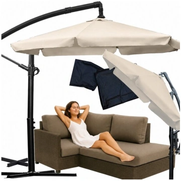 Dārza saulessargs 360 cm diametrs liels salokāms a