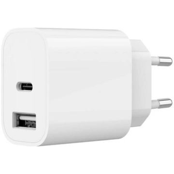 Lādētājs Gembird USB Type-C + USB Type-A Balts