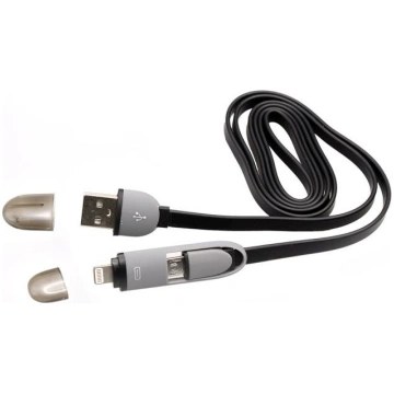 Sbox USB->Micro USB+IPH.5 M/M 1M black 2IN1B