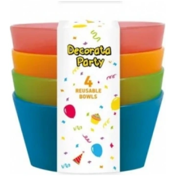 Bļodas 4 krāsas, atkārtoti lietojama plastmasa