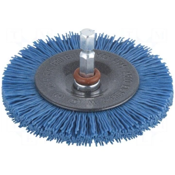 Wheel brush | 75mm | hexagonal | 1/4" | wire | Pla