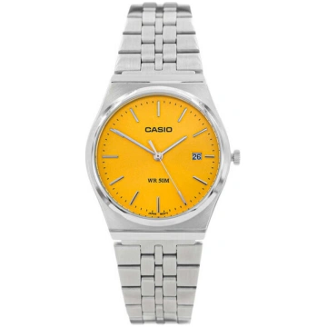 Vīriešu pulkstenis Casio, sudraba/dzeltena krāsas