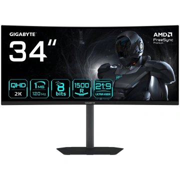 Monitors Gigabyte GS34WQCA, VA, 120 Hz, WQHD, 34"
