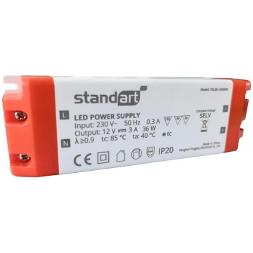 Zasilacz Standart POWER ADAPTER LED 36W 3A 12V DC 