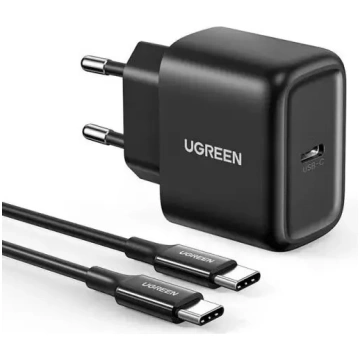 Ugreen USB-C 25W PD sienas lādētājs ar 2m USB-C ka