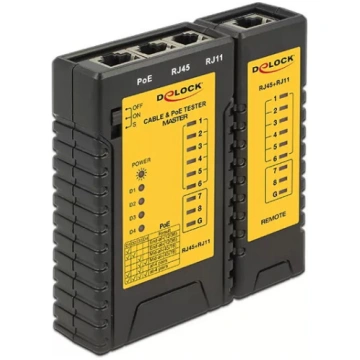 Tīkla kabeļu testers DeLOCK 86107 Melns Dzeltens
