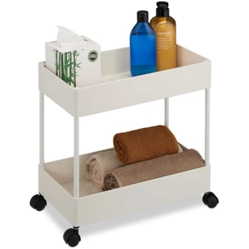 Relaxdays Rolling Trolley, 2 Levels, Serving Troll