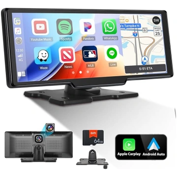 CAMECHO Auto displejs ar bezvadu CarPlay Android a
