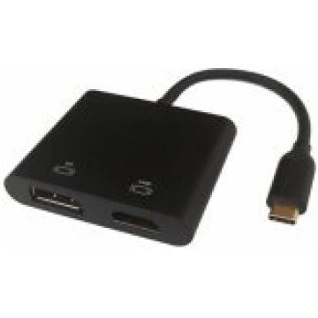 Deltaco USBC-HDDP USB-C HDMI DP Black aksesuārs US