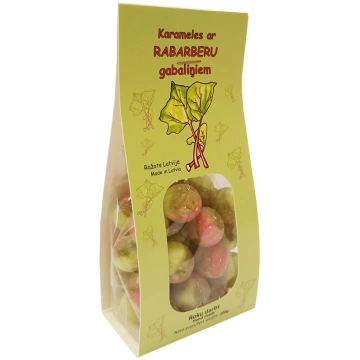 Madonas karameles, karameles ar rabarberu gabaliņi