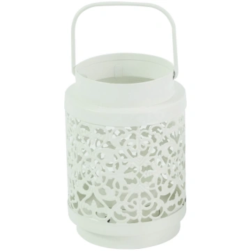Laterna Domoletti Zark, metāls, 15 cm, balta krās