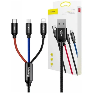 Baseus USB3w1 Kabelis USB-C / Lightning / Micro 3.