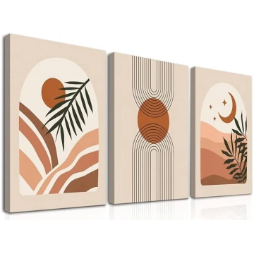 Dazzlewall Boho abstraktās sienas bildes Saule Mēn