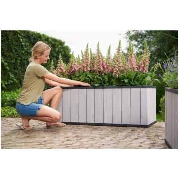 KETER Sequoia Duotech Large puķu pods, pelēks