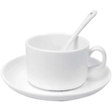 Krūze 150 ml ar apakštasīti un karotīti JAVA subli