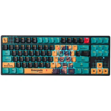 BLOODY AT87 RENEGADE USB mehāniskā tastatūra (Alph