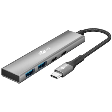 Goobay 76563 Slim 4-Port USB-Hub, USB-C™ auf USB-C