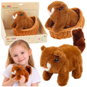 Plush Interactive Squirrel in a Basket Walks and M