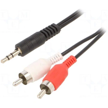 Cable | Jack 3.5mm 3pin plug,RCA plug x2 | 1.5m | 