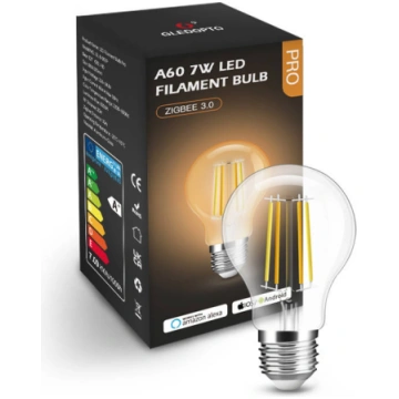 7 W CCT balta A60 ZigBee GL HUE TUYA viedā spuldze