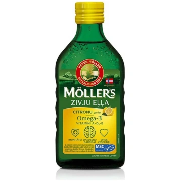 MOLLERS zivju eļļa ar citrona garšu 250 ml
