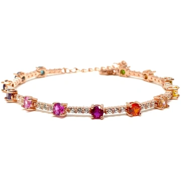 Bracciale Tennis Rainbow in Argento 925