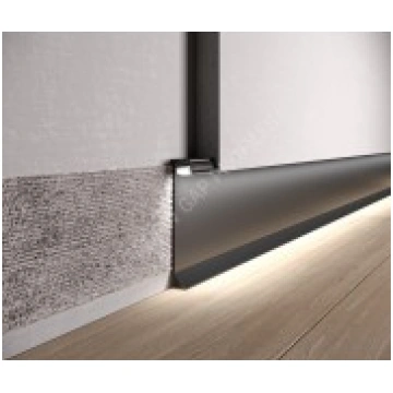 Alumīnija slēptā grīdlīste ar LED kanālu 60mm x 26
