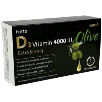 Herbin D3 vitamīns 4000 SV Forte Extra Strong olīv