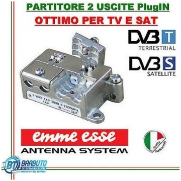 PARTITORE 2 USCITE EMMEESSE SERIE PlugIN MODELLO P