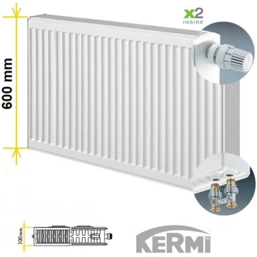 Tērauda apkures radiators KERMI KV22-600*500, apak
