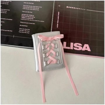 Silver Sweet Wallets for Women Y2k Strap-on Design