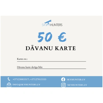 Dāvanu karte - 50 eiro Skyhunters LV50GC