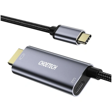 Adapteris USB Type C - HDMI 4K + USB Type C PD pri