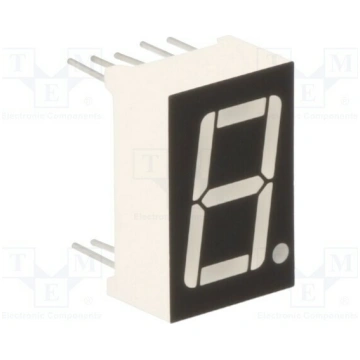 Display: LED; 7-segment; 14.2mm; 0.56"; No.char: 1