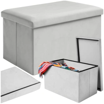 Pufs no pelēka velūra 60x30x30 cm 25994 RUHHY 0002