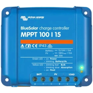 Victron Energy BlueSolar MPPT 100/15 saules uzlāde