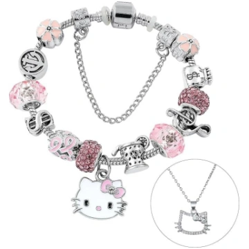 FYFLYMT Kitty Armband Geschenke für Mädchen,2Pcs K