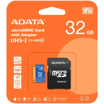 Adata microSDHC Memory Card, 32Gb, Class 10 / UHS-